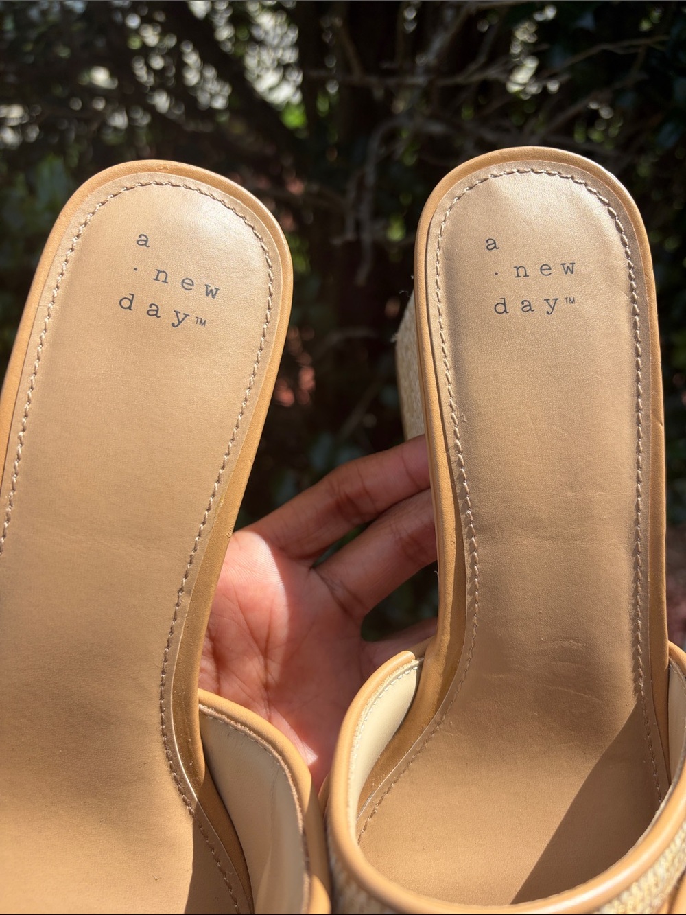 a new day Tan Woven Block Heel Slide with Crystal Buckle - Picture 7 of 12